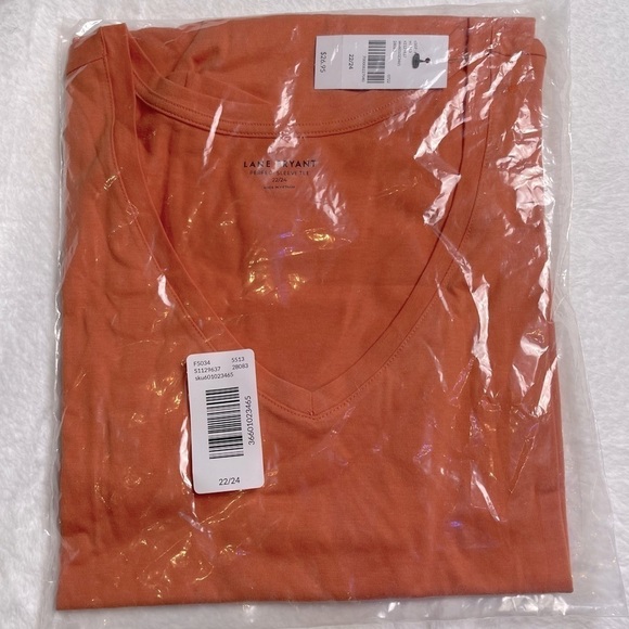 LANE Bryant Classic Perfect Sleeve V-Neck Tee Sizes 18-28 (K95.9) - Picture 3 of 4